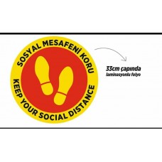 Sosyal mesafeni koru zemin etiketi